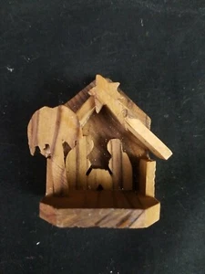 Small 2" Olive Wood Nativity Christmas Ornament Tree Decoration from Jerusalem - Picture 1 of 3