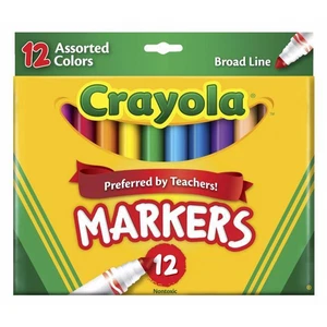 Crayola 024028 Original Non-Toxic Marker Set- Conical Tip- Set - 12 - Picture 1 of 1