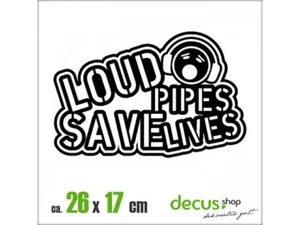 LOUD PIPES SAVE LIVE SMILEY XL 1031 // Sticker JDM Aufkleber Frontscheibe - Picture 1 of 2