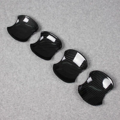 For Toyota VENZA 2021-2024 Door Bowl Handle Cover Trim Carbon Fiber Black Chrome - Image 1 of 4