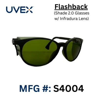 Shade 2 Glasses for Soldering, Brazing - UVEX #S4004 - Infradura lens - 1 pr - Image 1 of 4