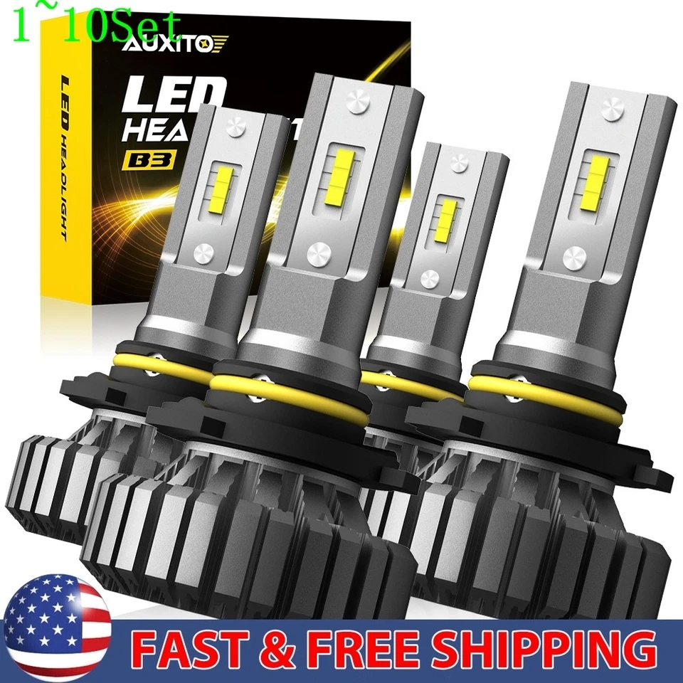 AUXITO 9005 Beam LED 9006 Bulb High Low Headlight Clear White B3 Serie 1-10Set - Изображение 1 из 4