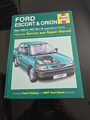 FORD  ESCORT & ORION HAYNES SERVICE AND REPAIR MANUAL 1990 to 1997 (H to P reg) - Image 1 of 2