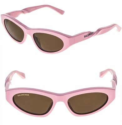 BALENCIAGA BB0207S EVERYDAY Twist 0207 Pink Brown 004 Fashion BB Logo Sunglasses - Image 1 of 4