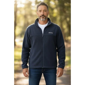 Columbia Fleece Jacket Full Zip Navy Blue Mens Sportswear Company Size XLarge - Picture 1 of 7
