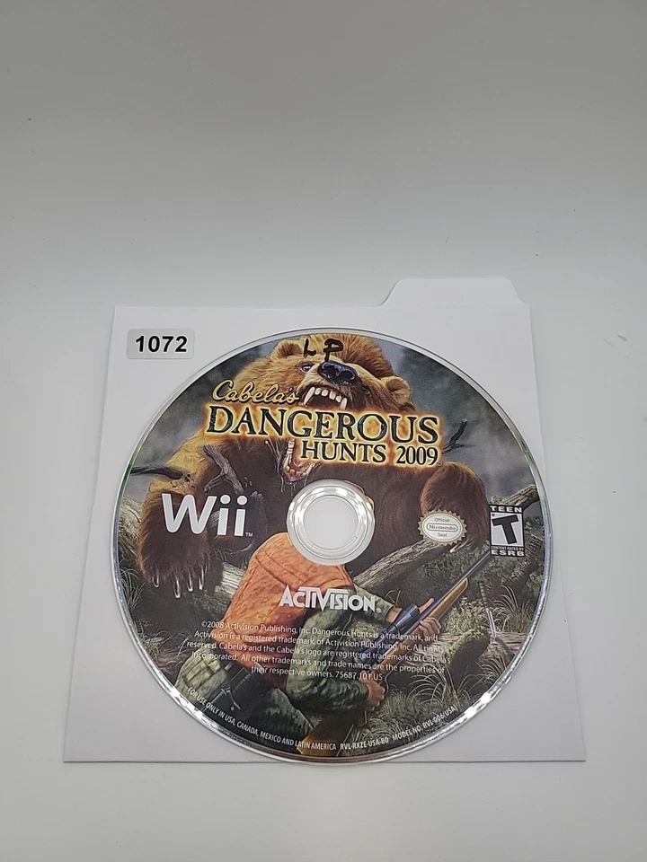 Cabela's Dangerous Hunts 2009 (Nintendo Wii, 2008) NO TRACKING - DISC ONLY  - Image 1 of 1
