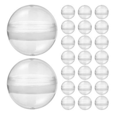  Capsule distributrici trasparenti da 60 pezzi: sfere rotonde vuote in plastica - Immagine 1 di 4