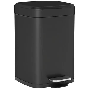 HOMCOM 12L Kitchen Pedal Bin, Metal Rubbish Bin with Soft-close Lid, Black - Picture 1 of 11