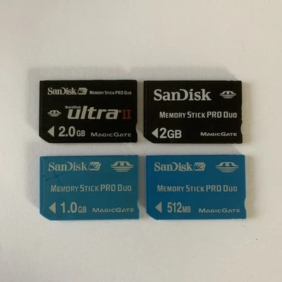 4x SanDisk Memory Stick Pro Duo Card for PSP Camera Mobile 512Mb to 2GB - Image 1 of 4