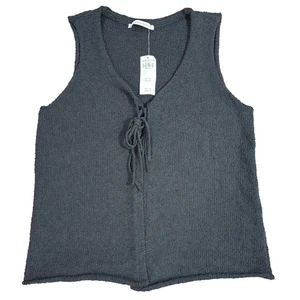 Camiseta sin mangas suéter gris con lazo delantero tejido Abercrombie & Fitch talla M - Imagen 1 de 9