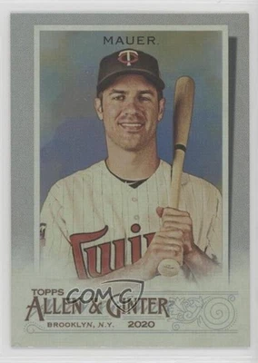 2020 Topps Allen & Ginter's Hot Box Silver Portrait Joe Mauer #20 HOF - Image 1 of 2
