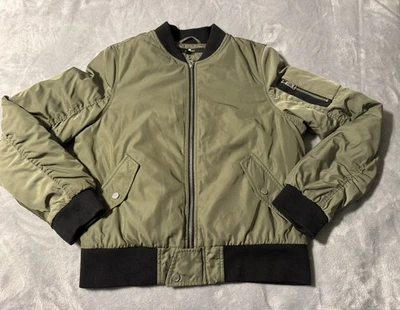 Chaqueta de bombardero 7 for all Mankind verde militar talla M chaqueta de vuelo Foto 1 de 4