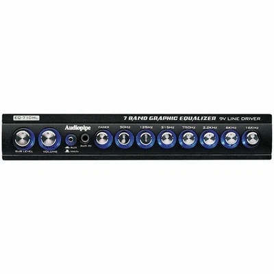 Audiopipe 7 Band Graphic Equalizer with HI/LO Converter 9V Line Driver EQ-710HL - Image 1 of 4
