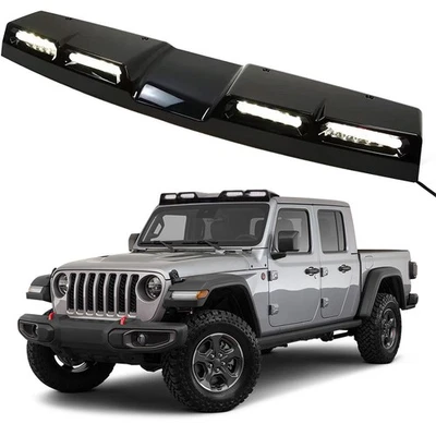 Glossy Black Roof Spoiler Lamp LED Light Bar Fit for Jeep Gladiator JT 2019-2026 - Image 1 of 4
