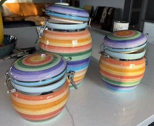 3 Botes Ilimitados Rondo Rainbow Stripe Pequeños, Medianos y Grandes de Mesa - Imagen 1 de 9