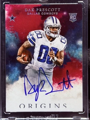 DAK PRESCOTT 2016 ORIGINS RC ON CARD BLUE AUTO /99 SUPER RARE DALLAS COWBOYS - Image 1 of 2