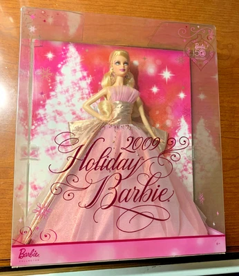 NUEVO EN CAJA 2009 Holiday Barbie 50 Aniversario *¡Soporte para muñecas incluido!* Foto 1 de 4