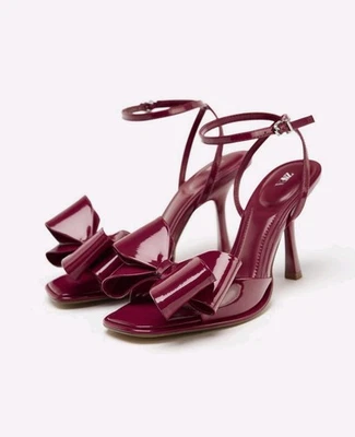 SANDALIAS ZARA EFECTO CHAROL NUEVAS CON ETIQUETAS LAZO TALLA 8 Foto 1 de 4