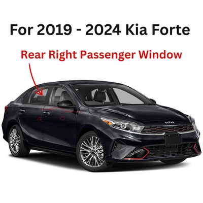 For 2019-2024 Kia Forte 4Dr Sedan Passenger Right Side Rear Door Window Glass Foto 1 de 4
