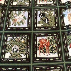 WINTER FRIENDS 2005 Cotton Fabric Claire Murray 99 Panels 3/4 yd Black - Picture 1 of 5