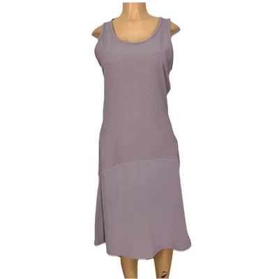Vestido midi acanalado Athleta sin mangas cintura caída para mujer talla L lavanda nuevo $140 Foto 1 de 4