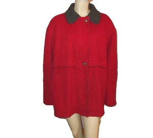 60s Vtg Mackintosh Wool Coat Womens Size 1X Red Insulated USA Made Old Money - Picture 1 of 12