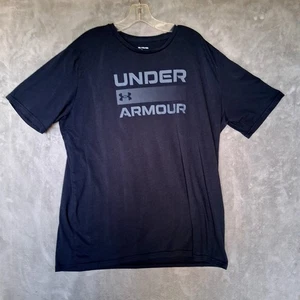 Under Armour Mens Size XXL Black Loose T Shirt Short Sleeve Casual Cotton Blend - Picture 1 of 11