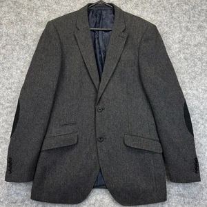 Next herringbone blazer jacket size UK 38R Tailored Fit Brown mix Elbow Patches - Picture 1 of 10