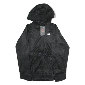 NEW BALANCE Womens Black Zip Jacket XS Polyester Lightweight Hooded Sportswear - Picture 1 of 6