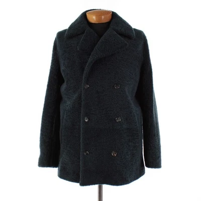 Abrigo Isaia Nuevo con Etiquetas Cordero Piel de Oveja Doble Pecho Talla 50R (Mediano EE. UU.) En Verde Foto 1 de 4