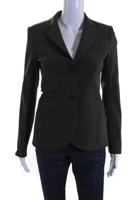 Theory Womens Two Button Notched Lapel Blazer Jacket Green Size 0 LL19LL - Image 1 of 4
