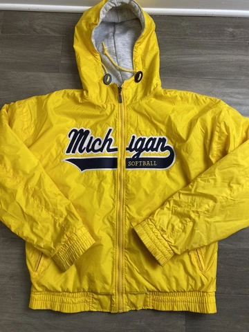 Holloway Michigan Softball Coach Full Zip Lined Hooded Men’s Size Small  Yellow Cover