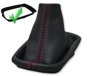 VOLVO V50 S40 C30 Funda Para Palanca de Cambio + Marco CUERO Hilo Rojo - Imagen 1 de 4