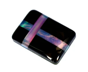 Emerald Cut Natural Black Doublet Opal Loose Certified Gemstone 30.55 Ct - Picture 1 of 12