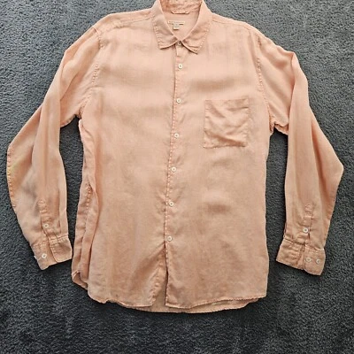 Martin Gordon 100% Linen Long Sleeve Pink Coral Men XL *Flaws - Image 1 of 4