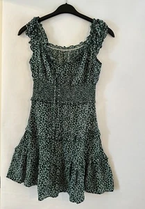 Damen dunkelgrün Blumenmuster Freizeit Strandkleid - Bild 1 von 2