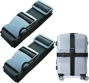 2Pcs Luggage Straps For Suitcase Heavy Duty Buckle Suitcase Safe Belt For Travel - Picture 1 of 7