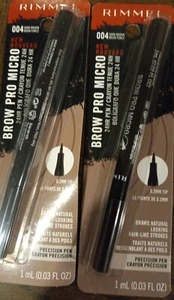 2 Count RIMMEL Brow Pro Micro 24 Hr Precision Pen In #004 Dark Brown NEW!!! - Picture 1 of 2