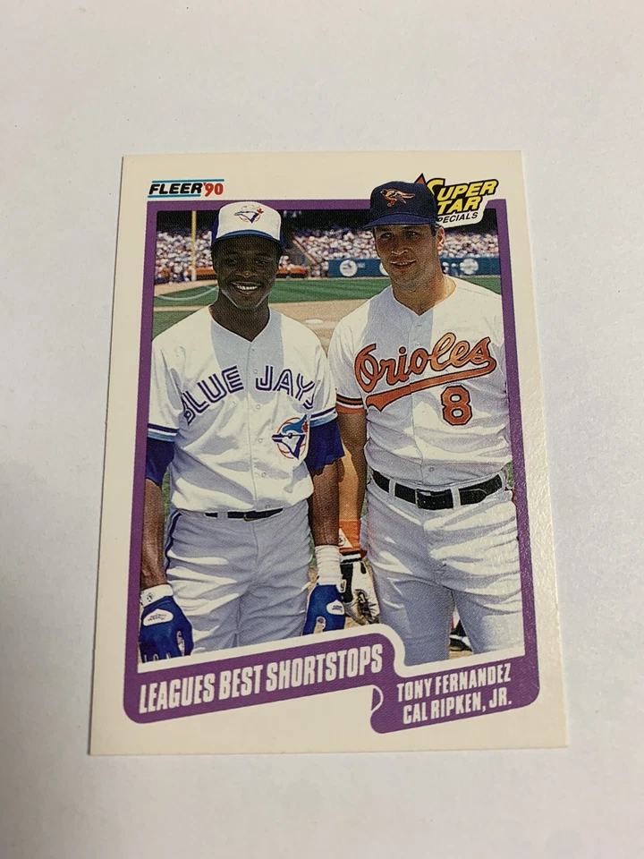 1990 Fleer Super Star Special Leagues Best Shortstops Tony Fernandez Cal Ripkin  - Image 1 of 1