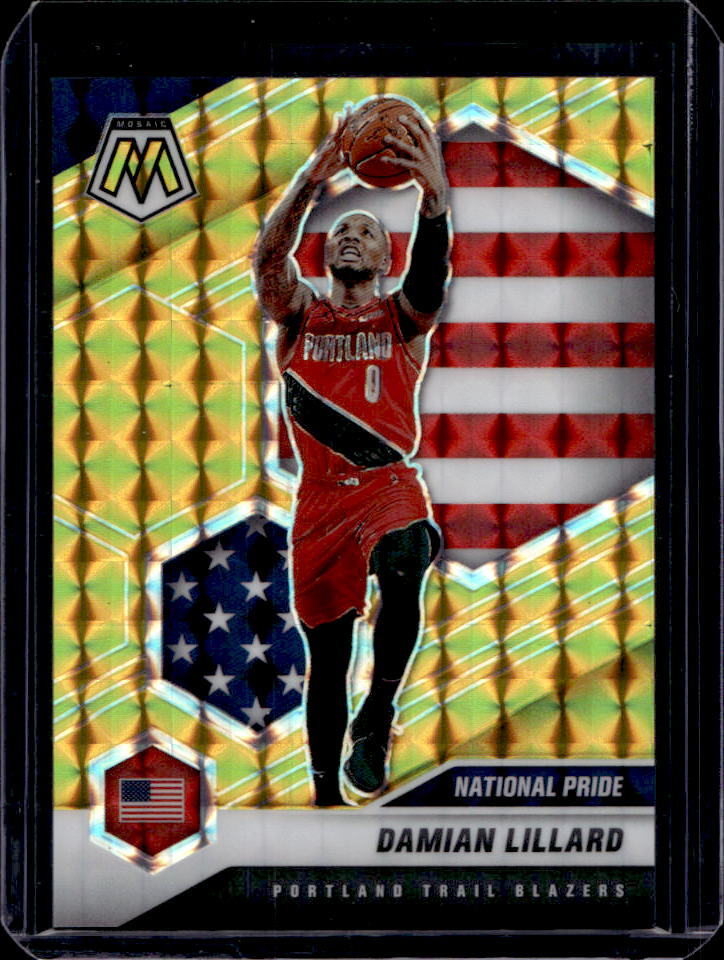 2020-21 Mosaic Damian Lillard National Pride Gold Mosaic Prizm #10/10