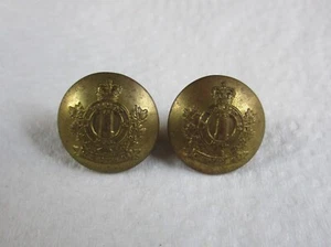 2x Ejército Canadiense: "BOTONES LE REGIMENT DE HULL LATÓN" (Pequeño, 17mm, Período Años 50) - Imagen 1 de 4