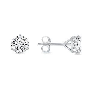 IGI F/VS 2 Ct Round Lab Created Grown Diamond Earrings 14K White Gold Martini - Picture 1 of 3