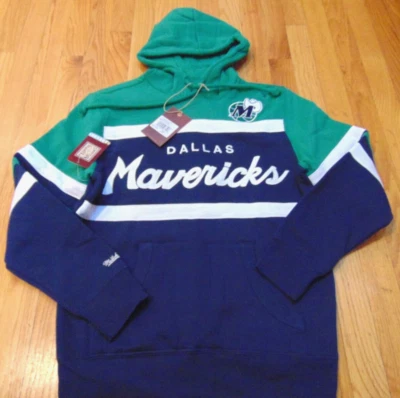MITCHELL & NESS NBA DALLAS MAVERICKS SCRIPT HEAD COACH HOODY SWEATSHIRT SIZE S - Image 1 of 4