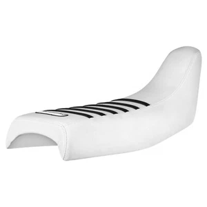 1984-2002 HONDA XR 200 R GRIPPER SEAT COVER all WHITE/BLACK rib #340 LOGO - Picture 1 of 5