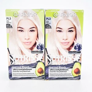 Garnier Nutrisse Ultra Color Charcoal Bleach PL3 Ultra Cool Platinum Lot of 2 - Picture 1 of 10