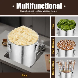 33L Stainless Steel Canister, Airtight Sealable Containers with Lids for Kitchen - Picture 1 of 12