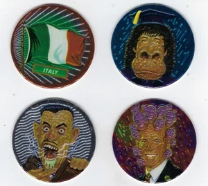 1994 Topps MADCAPS POGS LOT OF 4 Italy/Anna Banana/Hal Itosis/Head-to-Head Ted - Picture 1 of 2