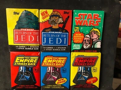 Vintage Star Wars Series 4, ESB Ser. 1,2 & 3 - ROTJ Ser. 1 & 2- Wax Packs - Image 1 of 2