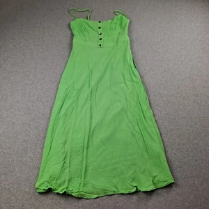 J Crew Dress Woman 00 Green Midi Button Shirred Cottage Fairy Coastal Cruise - Picture 1 of 11