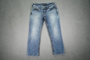 Silver Jeans Womens Size 26 Blue Aiko Capri Heavy Stitch Light Wash Low Rise - Picture 1 of 13